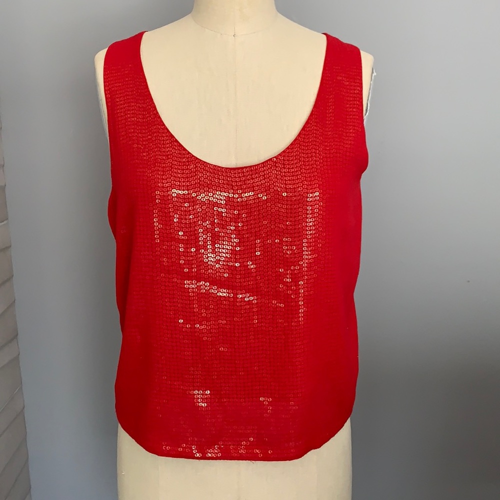 Wilster Red chiffon tank top